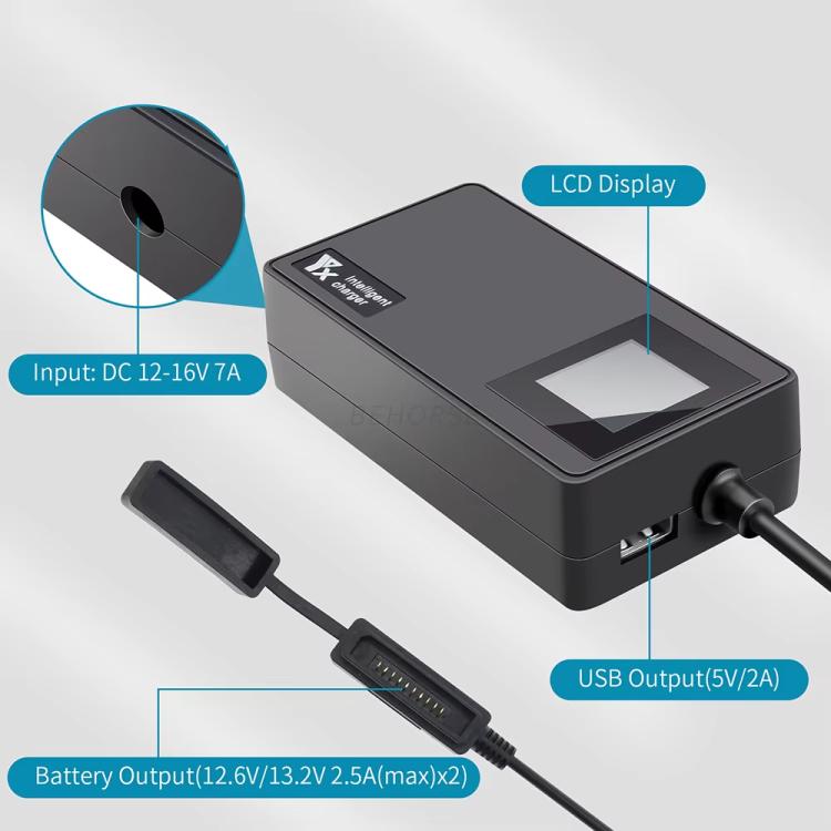 For DJI Mavic Air 2 / Air 2S YX Car Charger with Digital Display Dual-Battery Rapid Charger Hub(Black) - Other by YX | Online Shopping UK | buy2fix