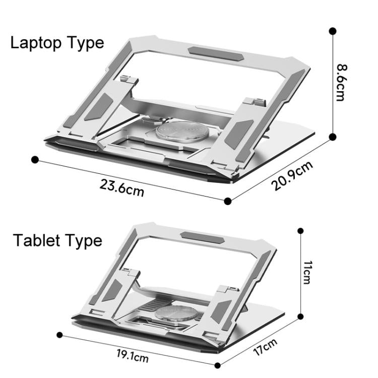 Carbon Steel Laptop Tablet Stand Holder Foldable Desktop Riser With 360-Degree Rotation, Spec: Tablet Silver - Laptop Stand by buy2fix | Online Shopping UK | buy2fix