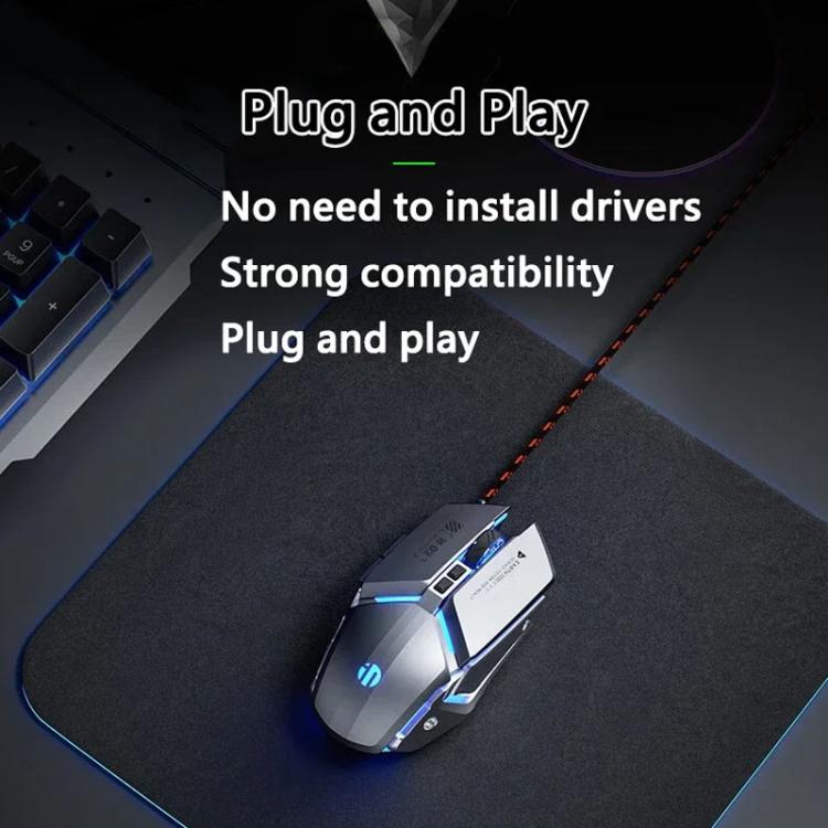 Inphic W-02 USB Wired Mouse Gaming Macro-Programmable Illuminated Computer Mice(Black) - Wired Mice by Inphic | Online Shopping UK | buy2fix