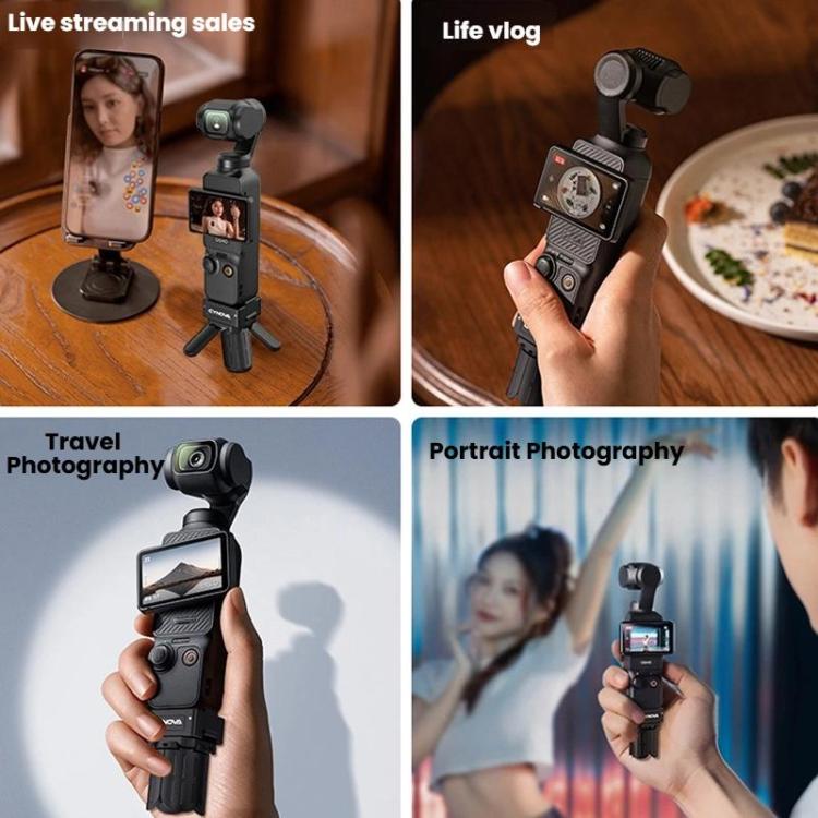 CYNOVA OP3-XDT-CY For DJI Osmo Pocket 3 Mini Quick-Release Tripod(Black) - Mount & Holder by CYNOVA | Online Shopping UK | buy2fix