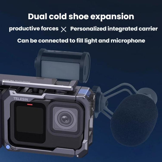 TELESIN Camera Grip Kit For GoPro HERO9 Black / HERO10 Black / HERO11 Black / HERO12 Black / HERO13 Black, Spec: With Camera Cage - Protective Frame by TELESIN | Online Shopping UK | buy2fix