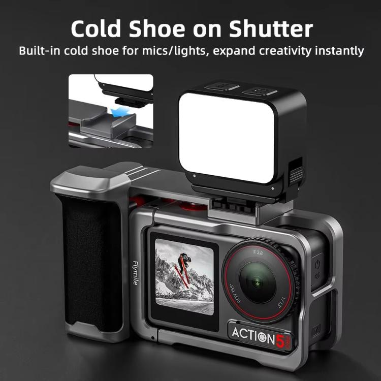 Flymile Street Shooting Handle Kit for DJI Osmo Action 5 Pro/4/3 Action Camera Aluminum Expansion Cage(Metal Color) - Protection Frame by Flymile | Online Shopping UK | buy2fix