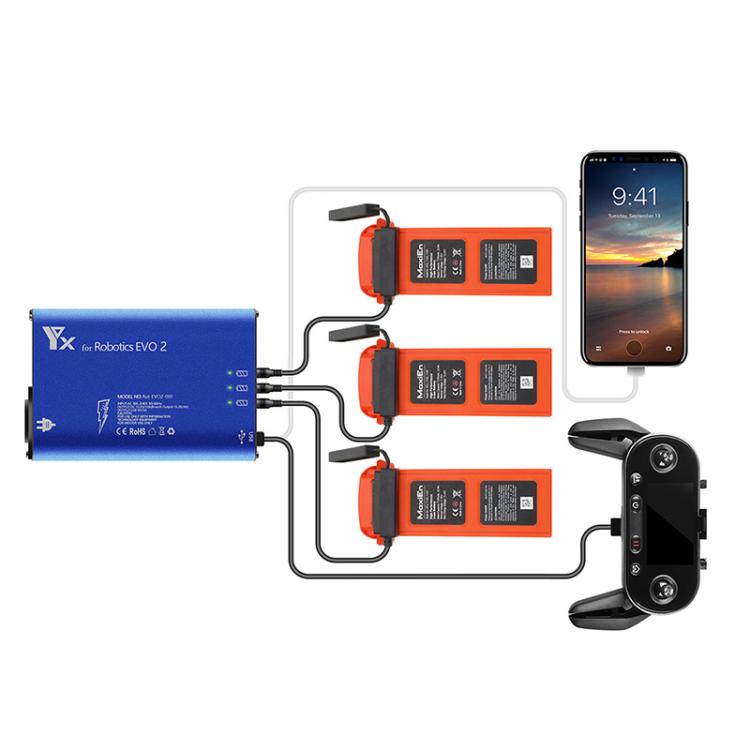 For Autel Robotics EVO 2 YX Aluminum Charger With Switch EU Plug - by YX | Online Shopping UK | buy2fix