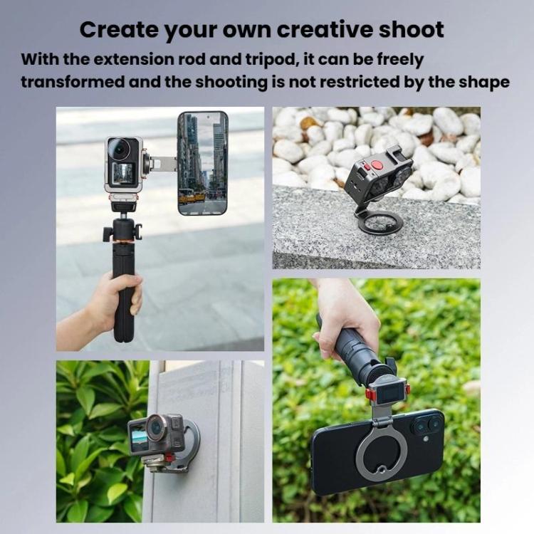 For DJI Osmo Action 3 / 4 / 5 Pro / Osmo 360 Flymile Quick-Release Magnetic Mount(Black) - Mount & Holder by Flymile | Online Shopping UK | buy2fix