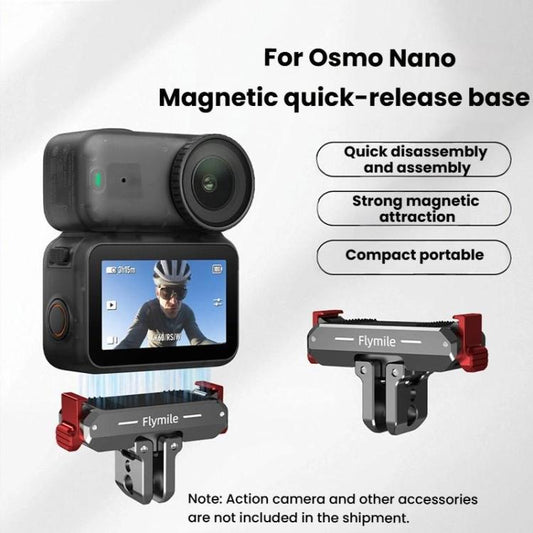 For DJI Osmo Nano Flymile Magnetic Quick-Release Base Two-Jaw Foldable Extension Bracket Accessories For Action Cameras, Version: Metal - Mount & Holder by Flymile | Online Shopping UK | buy2fix