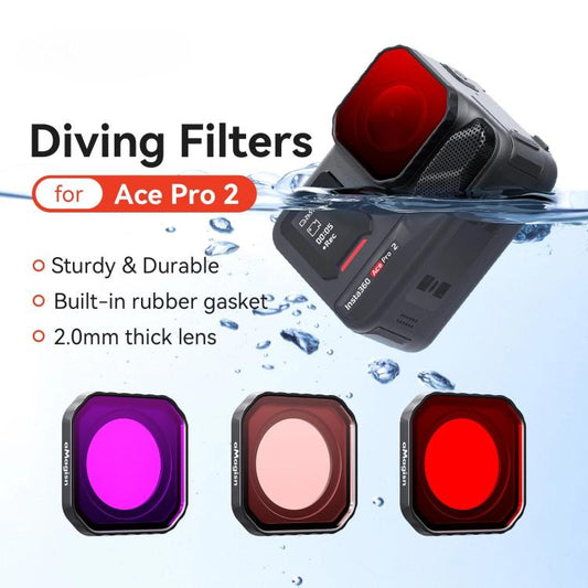 For Insta360 Ace Pro 2 aMagisn Dive Filter Underwater Waterproof Camera Lens Protector(Red) - Len Accessories by aMagisn | Online Shopping UK | buy2fix