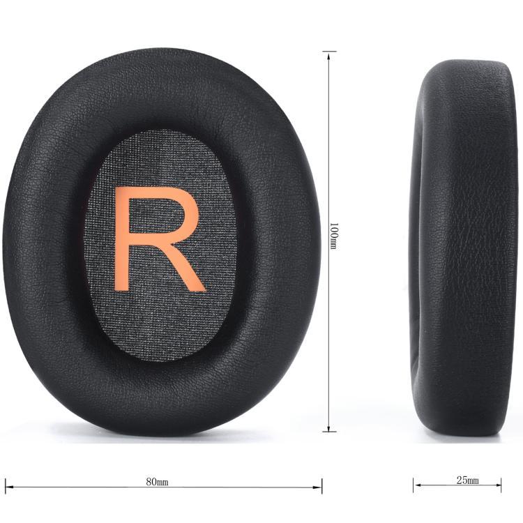 1pair Ear Pads for QCY H3/H3 Lite / TOZO HT2 Headphones Soft Ear Cushions(Black Orange Font) - Earmuff & Pad by buy2fix | Online Shopping UK | buy2fix