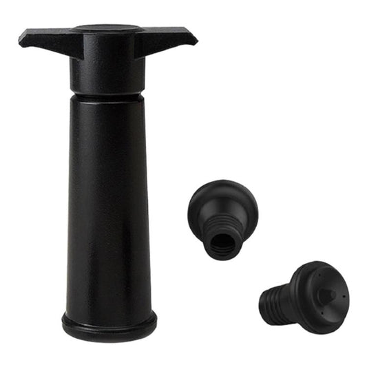 Red Wine Vacuum Pump Freshener Silicone Wine Stopper Set, Specification:Black Pump Three-piece Box by buy2fix