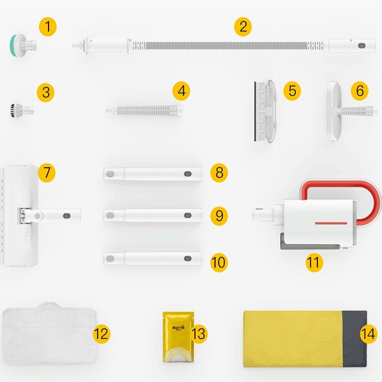 Original Xiaomi Youpin Deerma DEM-ZQ610 Household High Temperature Handheld Electric Steam Mop, Specification:CN Plug, Style:Recommended Version by Xiaomi