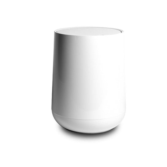 Household Plastic Push-type Spring-Cover Garbage Storage Bucket(White) by buy2fix