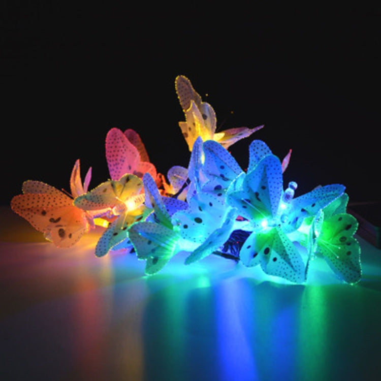 Solar Powered Butterfly Fiber Optic Fairy String Waterproof Christmas Outdoor Garden Holiday Lights, Size:4m 12LEDs - Solar Lights by buy2fix | Online Shopping UK | buy2fix