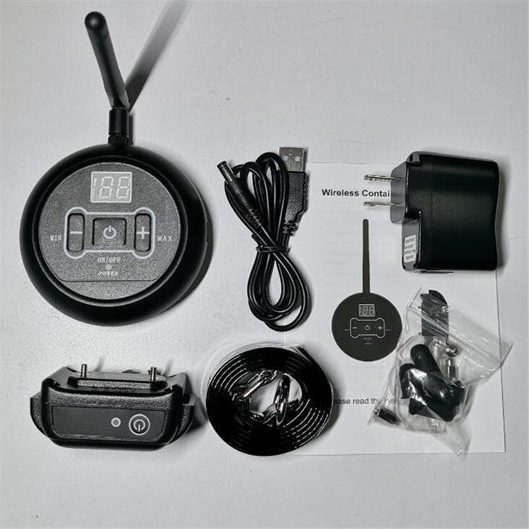 Electronic Fence Wireless Pet Training Device Bark Stop, Plug Type:AU Plug(With 1 Collar) by buy2fix