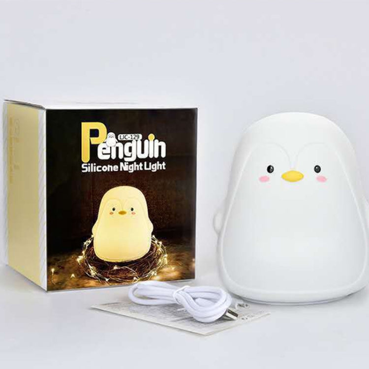 Penguin Silicone Pat Night Light Children Bedside Atmosphere Lamp(White) by buy2fix