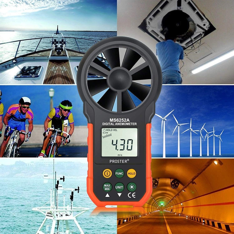 PEAKMETER High-precision Digital Display Wind Speed Air Volume Measuring Instrument MS6252A Wind Speed, Air Volume - Tachometers & Anemometer by buy2fix | Online Shopping UK | buy2fix