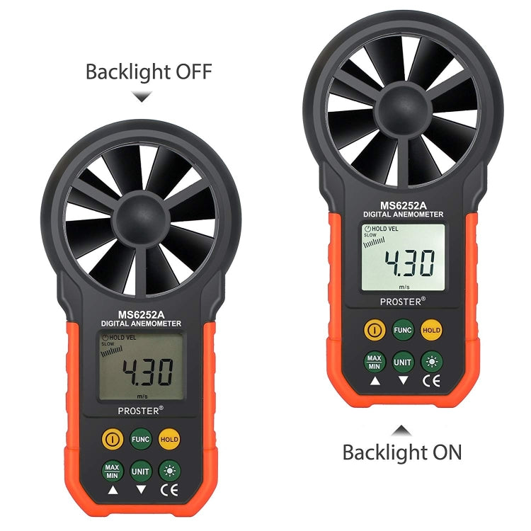 PEAKMETER High-precision Digital Display Wind Speed Air Volume Measuring Instrument MS6252A Wind Speed, Air Volume - Tachometers & Anemometer by buy2fix | Online Shopping UK | buy2fix