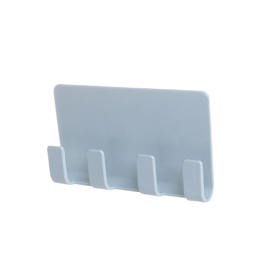 Practical Wall Sticking Phone Charging Holder Socket Strong Sticky Adhesive Sopport Rack Shelf With Hooks(Blue) by buy2fix