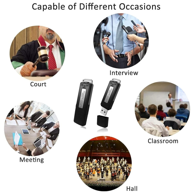 SK868 16GB Rechargeable Portable U-Disk Voice Recorder by buy2fix