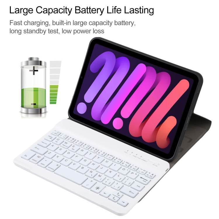 A06S Detachable Lambskin Texture Ultra-thin TPU Backlight Bluetooth Keyboard Leather Tablet Case with Stand For iPad mini 6 / mini 7(Rose Gold) - For iPad mini by buy2fix | Online Shopping UK | buy2fix
