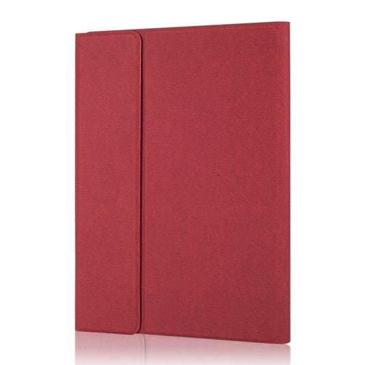 RK109C Detachable Magnetic Plastic Bluetooth Keyboard with Touchpad + Silk Pattern TPU Tablet Case for iPad Air 2020, with Pen Slot & Bracket(Red) by buy2fix