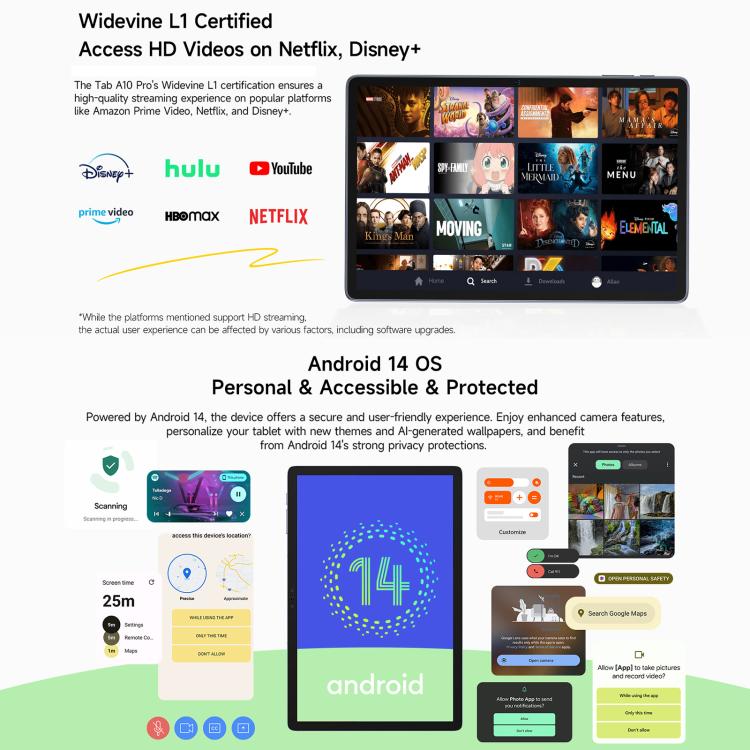 Ulefone Tab A10 Pro Tablet PC, 6GB+128GB, 11 inch Android 14 MediaTek MT8786 Octa Core 4G Network, EU Plug (Space Grey) - Other by Ulefone | Online Shopping UK | buy2fix