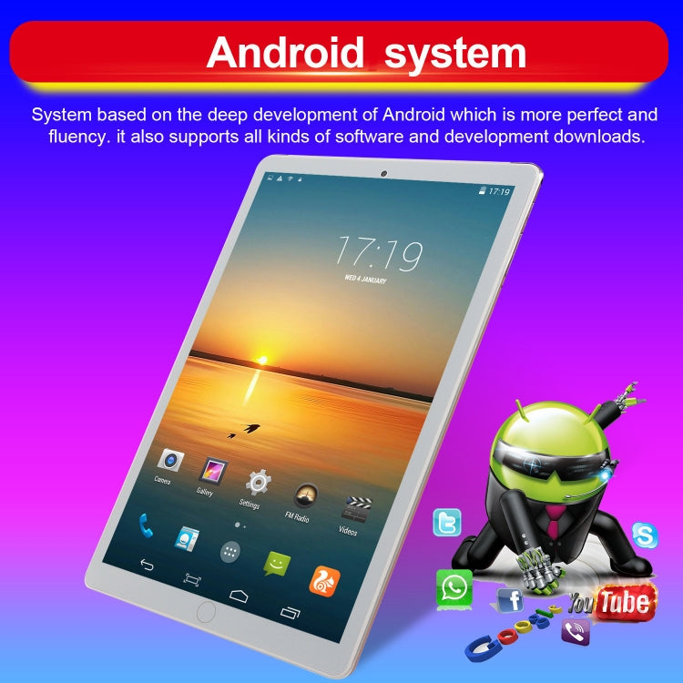 P30 3G Phone Call Tablet PC, 10.1 inch, 2GB+16GB, Android 7.0 MTK6735 Quad-core ARM Cortex A53 1.3GHz, Support WiFi / Bluetooth / GPS, EU Plug(Black) - 10.1 inch by buy2fix | Online Shopping UK | buy2fix