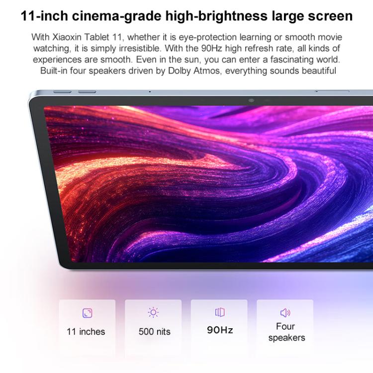 Lenovo Xiaoxin Pad 11 Soft Light Screen, 11 inch WiFi Tablet, 8GB+128GB, Android 15, MediaTek Dimensity 6300 Octa Core,US Plug (Grey) - Lenovo by Lenovo | Online Shopping UK | buy2fix