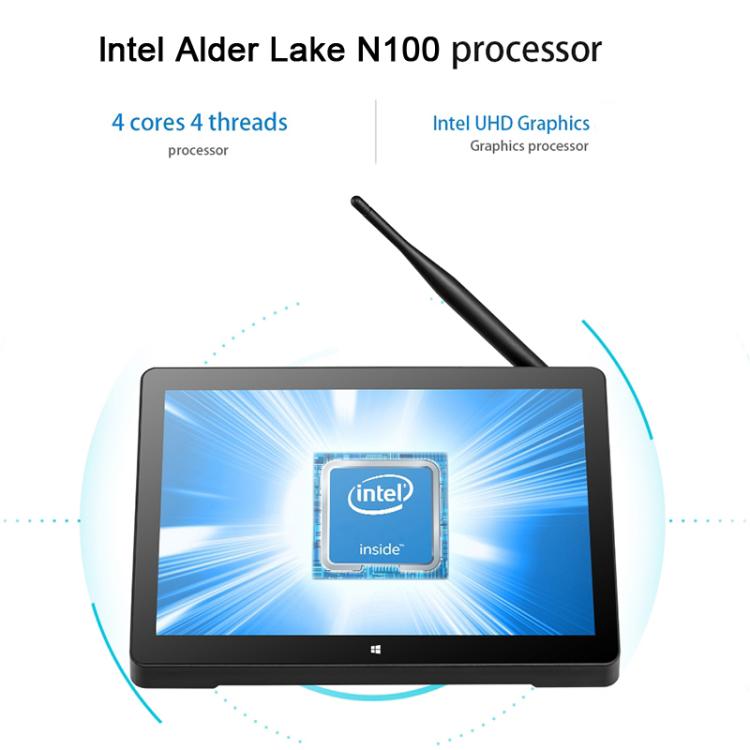 PiPo H10PRO All-in-One Mini PC, 10.1 inch, 8GB+128GB+128GB, Windows 11 Intel Alder Lake N100 Quad Core, US Plug (Black) - PiPO by PiPo | Online Shopping UK | buy2fix