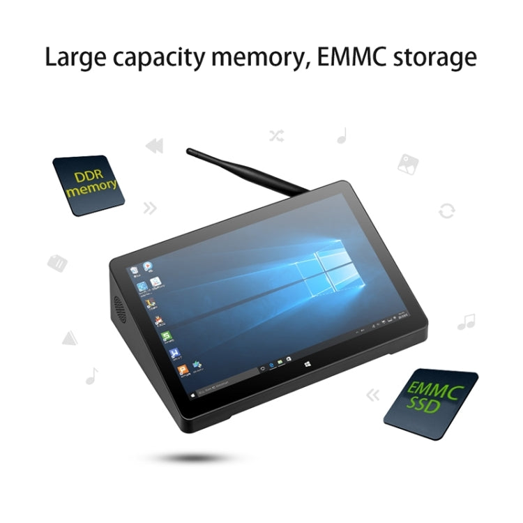 PiPo H10PRO All-in-One Mini PC, 10.1 inch, 8GB+128GB+512GB, Windows 11 Intel Alder Lake N100 Quad Core, US Plug (Black) - PiPO by PiPo | Online Shopping UK | buy2fix
