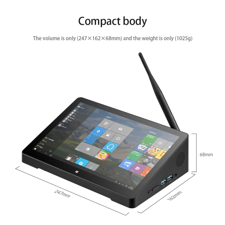 PiPo H10PRO All-in-One Mini PC, 10.1 inch, 16GB+128GB+128GB, Windows 11 Intel Alder Lake N100 Quad Core, US Plug (Black) - PiPO by PiPo | Online Shopping UK | buy2fix