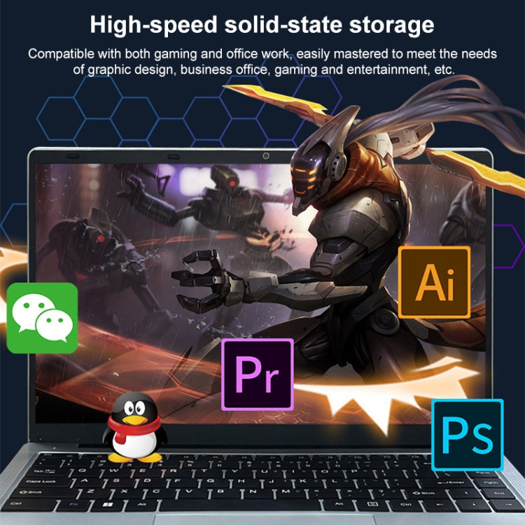 S07 14 inch Ultrathin Laptop, 12GB+512GB, Windows 11 Intel Celeron J4025 Dual Core, US Plug (Silver) - Others by buy2fix | Online Shopping UK | buy2fix