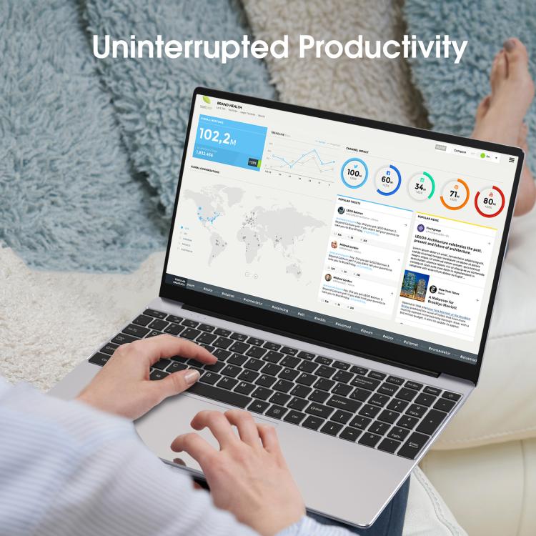 N5095 15.6 inch Laptop, 8GB+256GB, Windows 11 Intel Celeron N5095 Quad Core, Support Fingerprint Unlock, UK Plug (Silver) - Others by buy2fix | Online Shopping UK | buy2fix