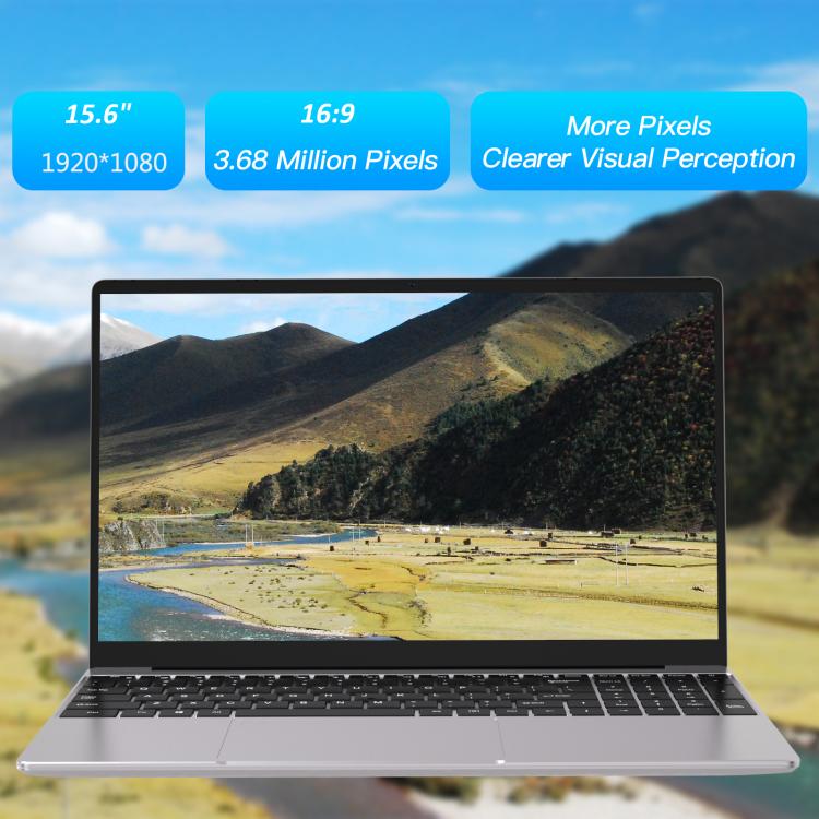 N5095 15.6 inch Laptop, 16GB+512GB, Windows 11 Intel Celeron N5095 Quad Core, Support Fingerprint Unlock, AU Plug (Silver) - Others by buy2fix | Online Shopping UK | buy2fix