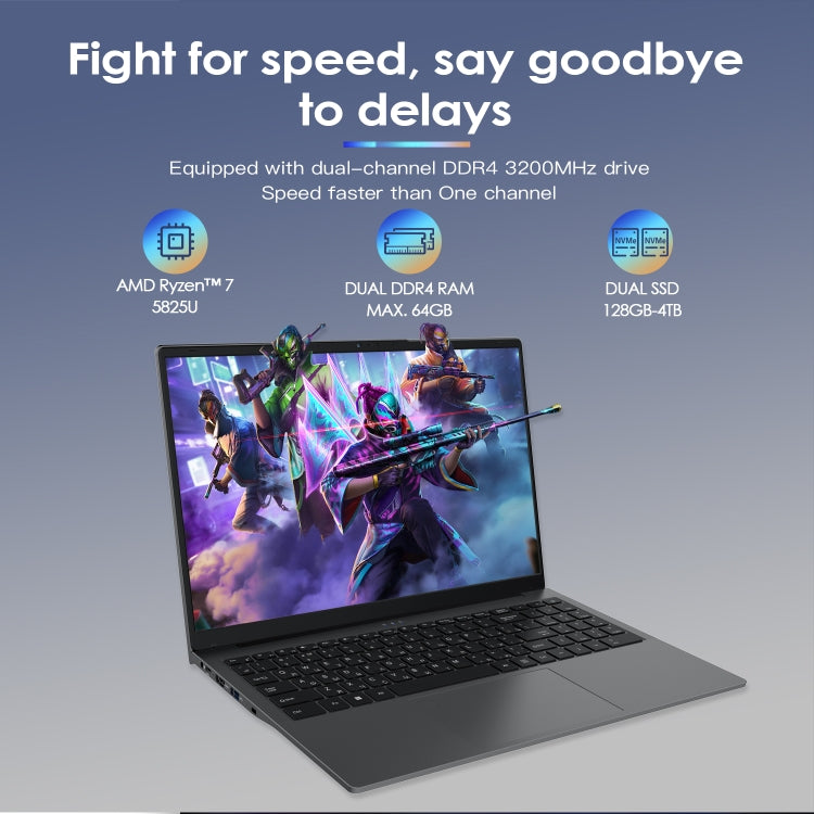GXMO G156 15.6 inch Laptop, 16GB+512GB, Windows 11 AMD Ryzen 7 5825U Octa Core, Support Fingerprint Unlock, US Plug - Others by GXMO | Online Shopping UK | buy2fix
