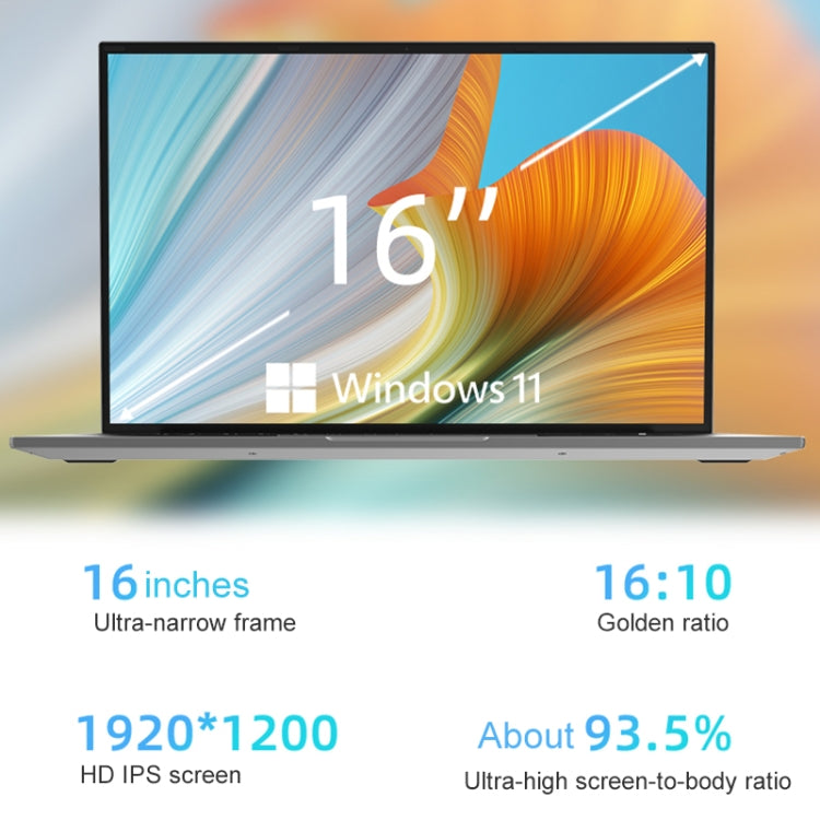 Jumper EZbook S7 Max 16 inch Laptop, 16GB+128GB+512GB, Windows 11 Intel Alder Lake N95 Quad Core, US Plug(Grey) - Jumper by jumper | Online Shopping UK | buy2fix