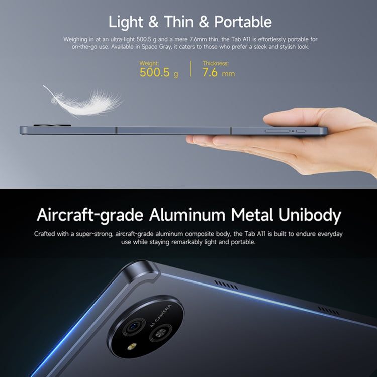 Ulefone Tab A11 Tablet PC, 6GB+256GB, 11 inch Android 14 Unisoc T620 Octa Core 4G Network, EU Plug (Space Grey) - Other by Ulefone | Online Shopping UK | buy2fix