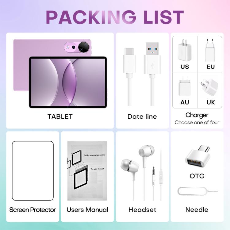 Pad 9 Ultra 10.1 inch 3G Phone Call Tablet PC, 2GB+32GB, Android 10 MTK6737 Quad Core, EU Plug (Purple) - 10.1 inch by buy2fix | Online Shopping UK | buy2fix