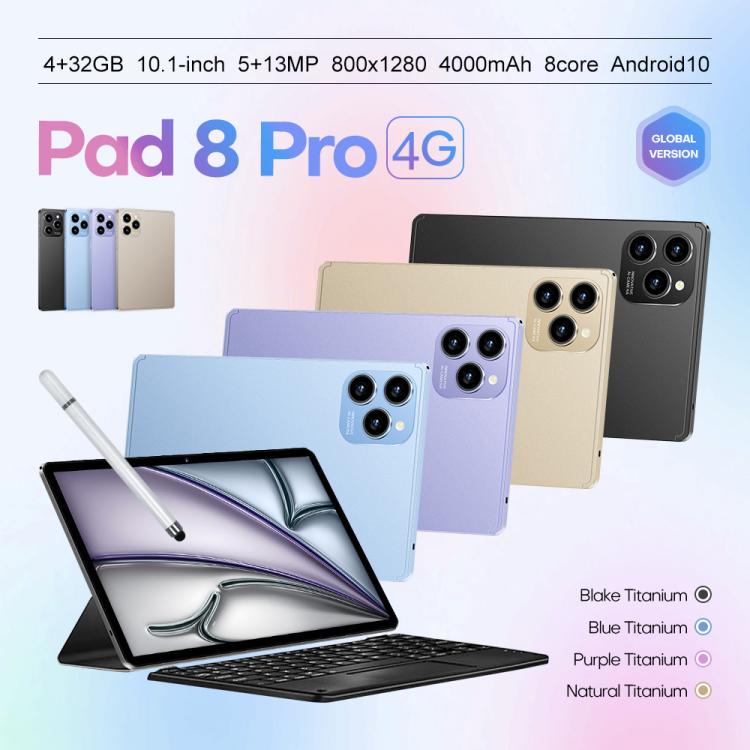Pad 8 Pro 10.1 inch 4G LTE Tablet PC Combo Set, 4GB+32GB, Android 10 MT6755 Octa Core, with Keyboard / Mouse / Leather Case, EU Plug (Blue) - 10.1 inch by buy2fix | Online Shopping UK | buy2fix