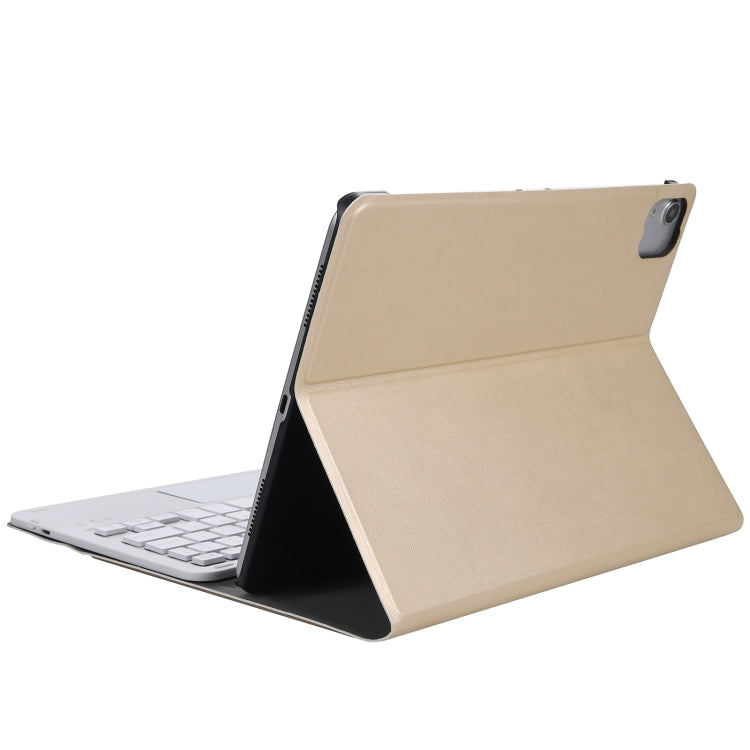 A11-A 2 in 1 Removable Bluetooth Keyboard + Protective Leather Tablet Case with Touchpad & Holder for iPad Pro 11 2022 / 2021 / Air 5 / Air 4(Gold) by buy2fix