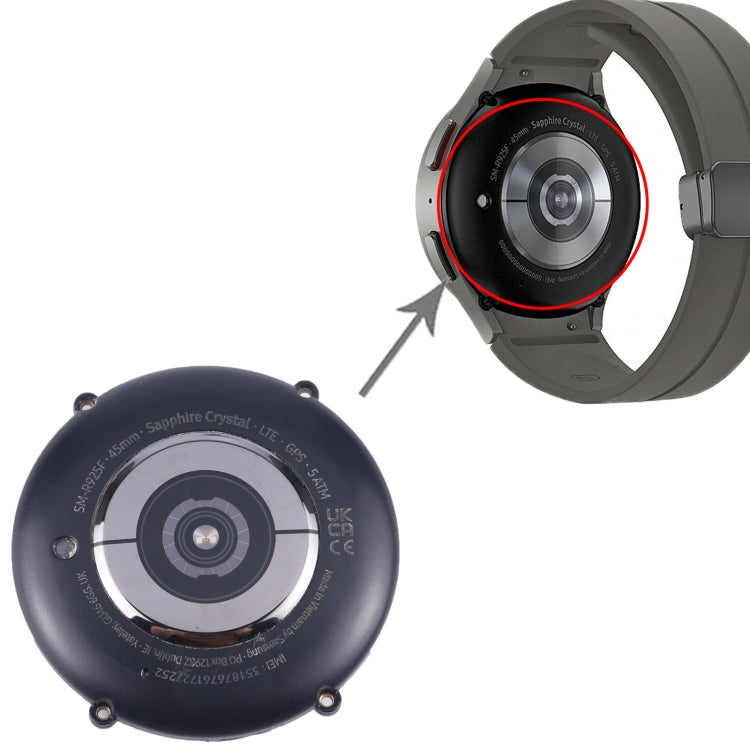 Original Back Cover Full Assembly For Samsung Galaxy Watch5 Pro 45mm SM-R920 (Black) - Back Cover by buy2fix | Online Shopping UK | buy2fix