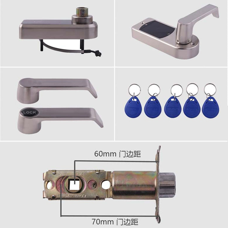 OS8818 Password + Key + Sensor Card Zinc Alloy Electronic Door Lock Touch Screen Electronic Code Lock - Door Lock by buy2fix | Online Shopping UK | buy2fix