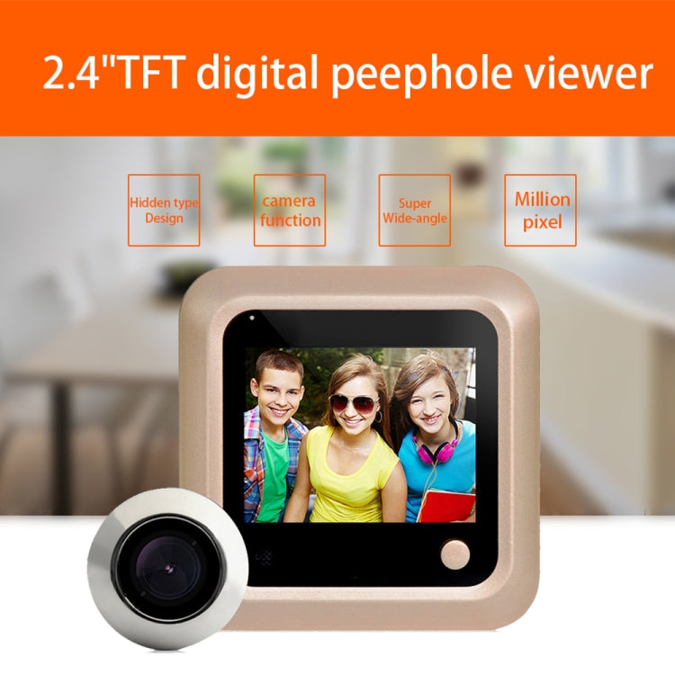 X5 2.4 inch Screen 2.0MP Security Camera No Disturb Peephole Viewer, Support TF Card(Gold) by buy2fix