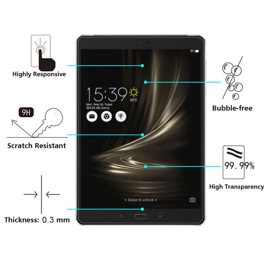 For ASUS ZenPad 3S 10 / Z500 0.3mm 9H Hardness Tempered Glass Screen Film by buy2fix