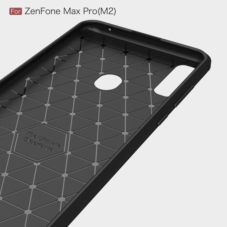 Brushed Texture Carbon Fiber Shockproof TPU Case for ASUS Zenfone Max Pro(M2) (Red) - ASUS Cases by buy2fix | Online Shopping UK | buy2fix