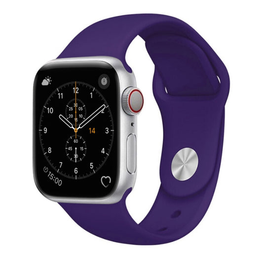 For Apple Watch Series 3 & 2 & 1 38mm Fashion Simple Style Silicone Wrist Watch Band (Purple) by buy2fix