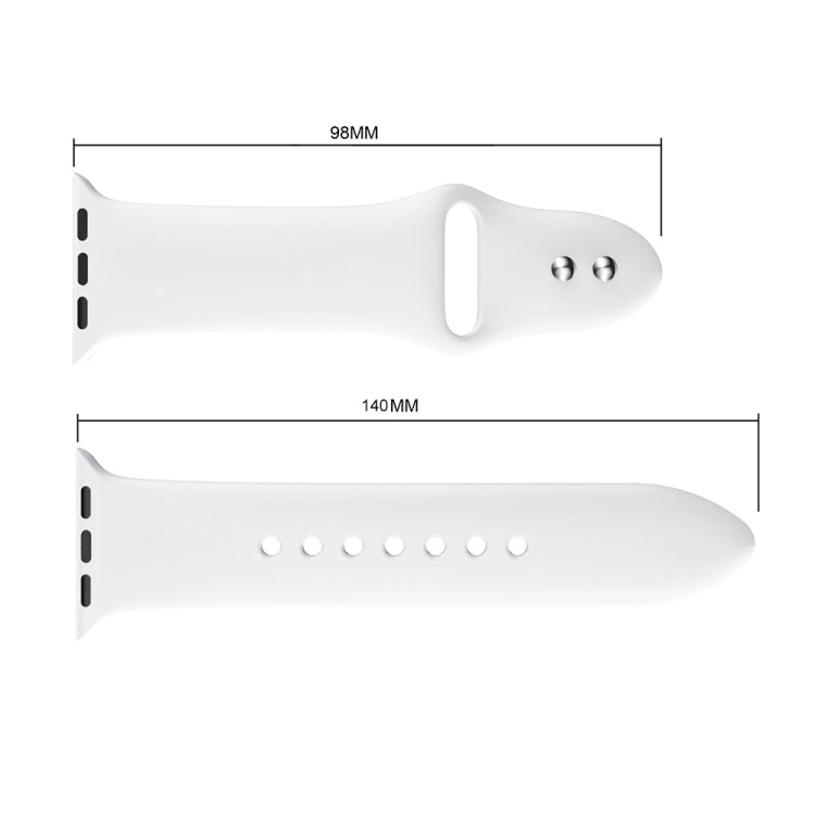 Double Rivets Silicone Watch Band for Apple Watch Series 3 & 2 & 1 42mm(White) - Watch Bands by buy2fix | Online Shopping UK | buy2fix