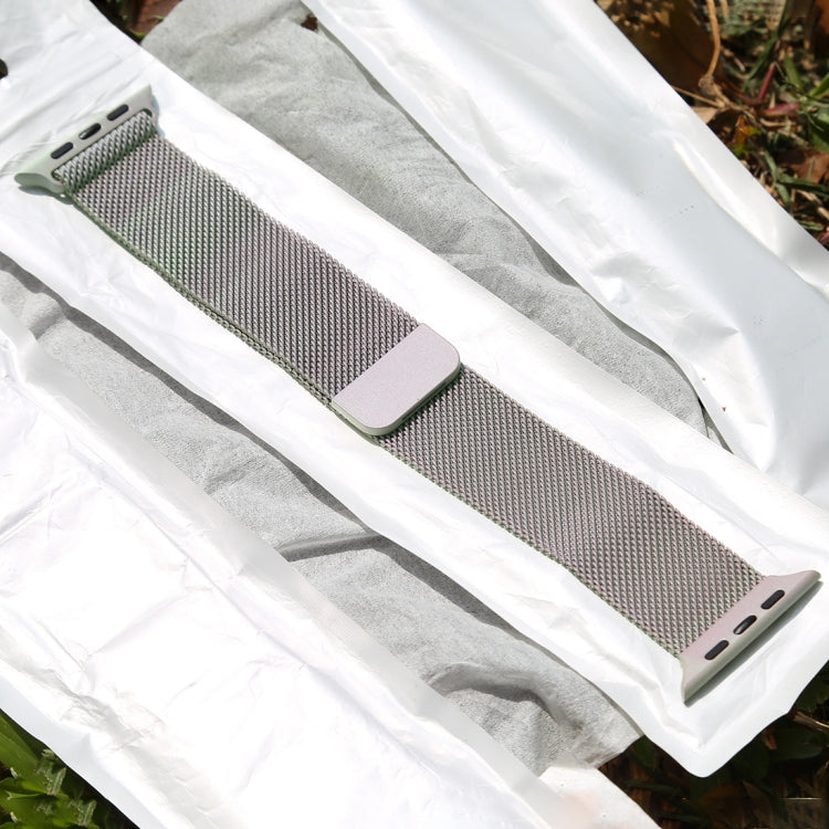 For Apple Watch Ultra 49mm&Watch Ultra 2 49mm / Series 10 46mm / 9&8&7 45mm / SE 3&SE 2&6&SE&5&4 44mm / 3&2&1 42mm Color-changing Magnetic Nylon Watch Band(Dark Green) by buy2fix