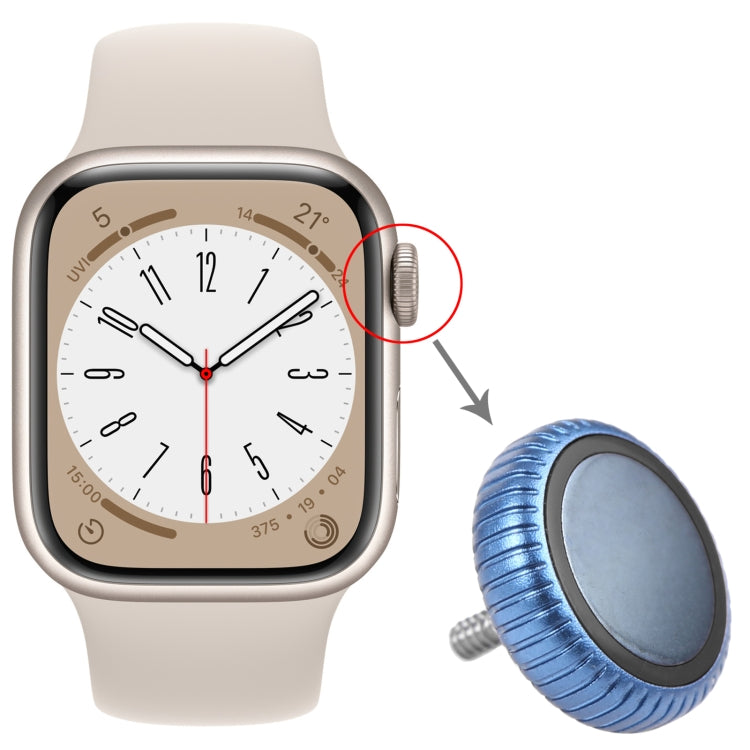 Watch Crown Nut Replacement For Apple Watch Series 8 (GPS) (Blue) - Other Parts by buy2fix | Online Shopping UK | buy2fix