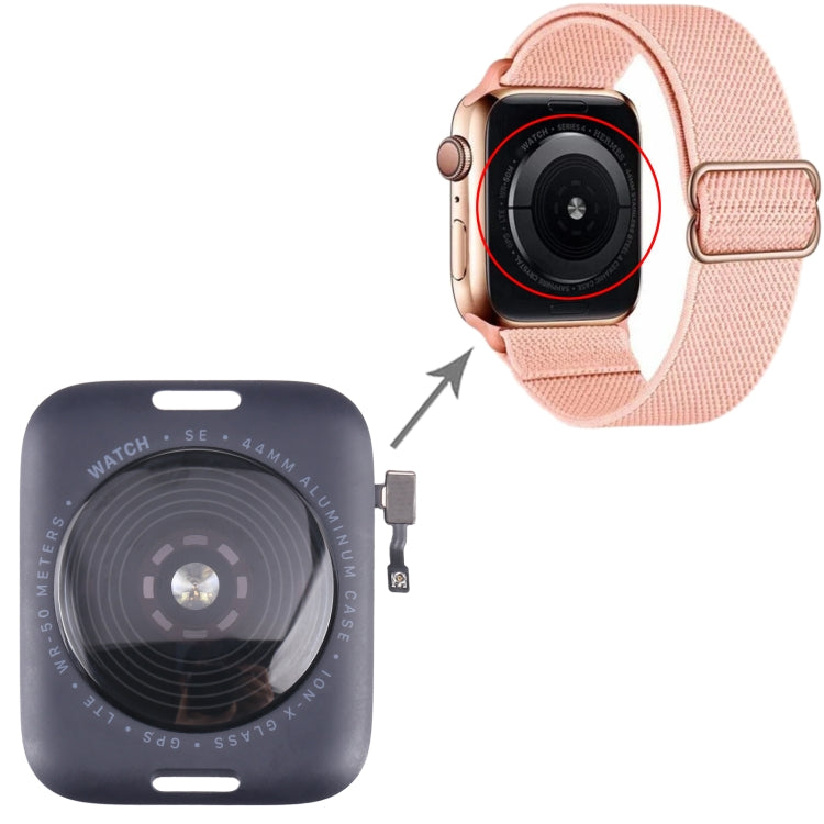 Glass Back Cover With Wireless Charging Coil For Apple Watch Series SE 2022 44mm GPS Edition (Grey) by buy2fix