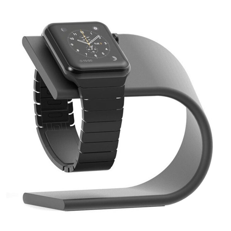 U Shape Aluminum Stand Charger Holder For Apple Watch 38mm / 42mm(Black) by buy2fix