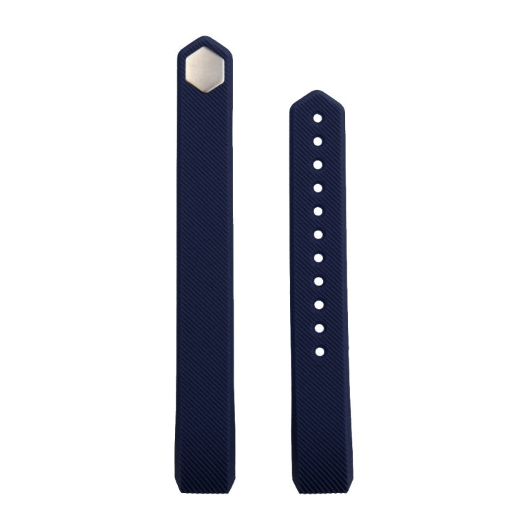 For Fitbit Alta Watch Oblique Texture Silicone Watchband, Large Size, Length: about 22cm(Dark Blue) - Watch Bands by buy2fix | Online Shopping UK | buy2fix